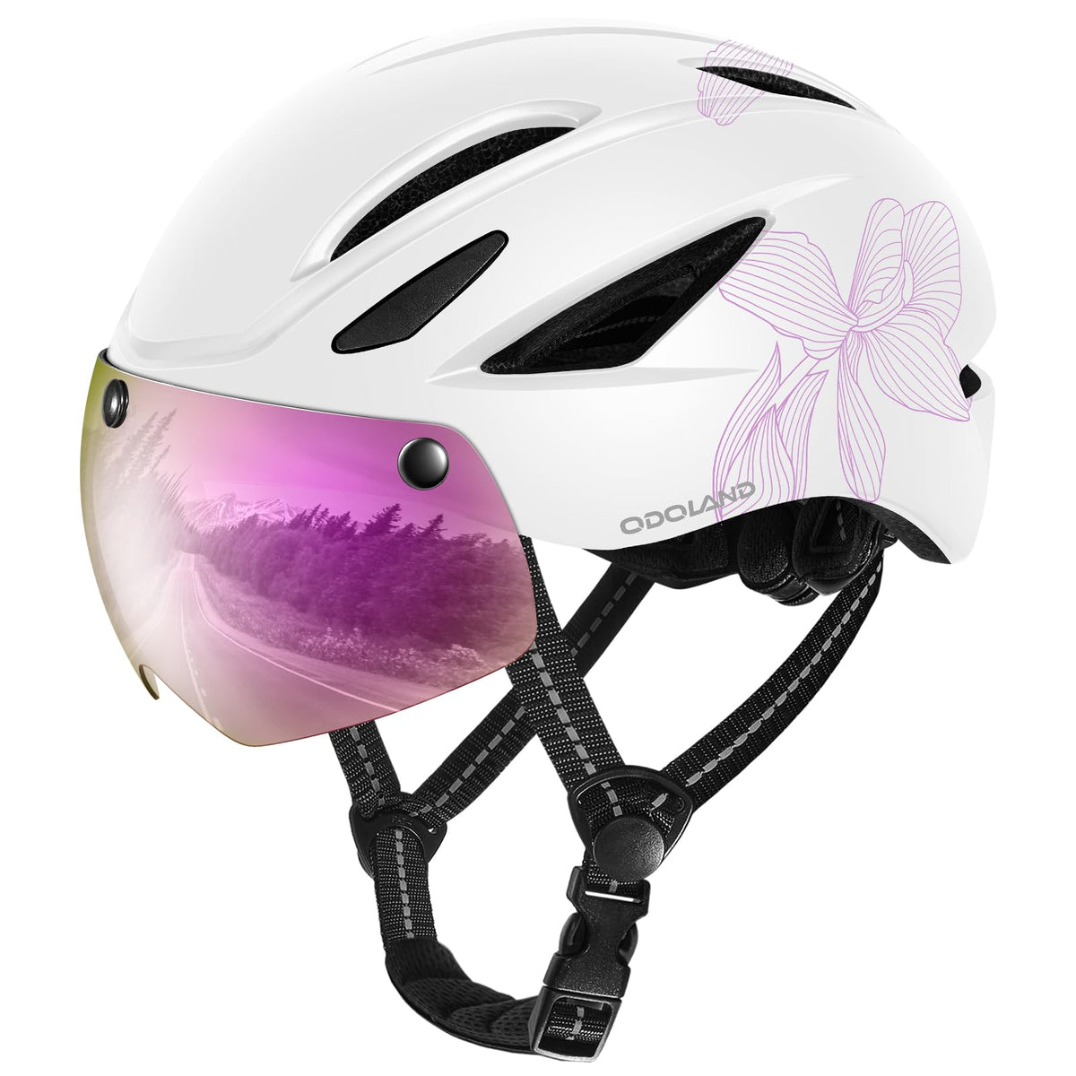 Odoland Adult Bike Helmet with Magnetic Sun Visor for Men Women for Cycling