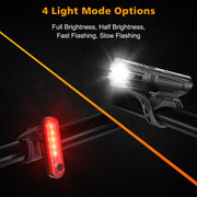 Ascher USB Rechargeable Front & Rear Bike Light Set
