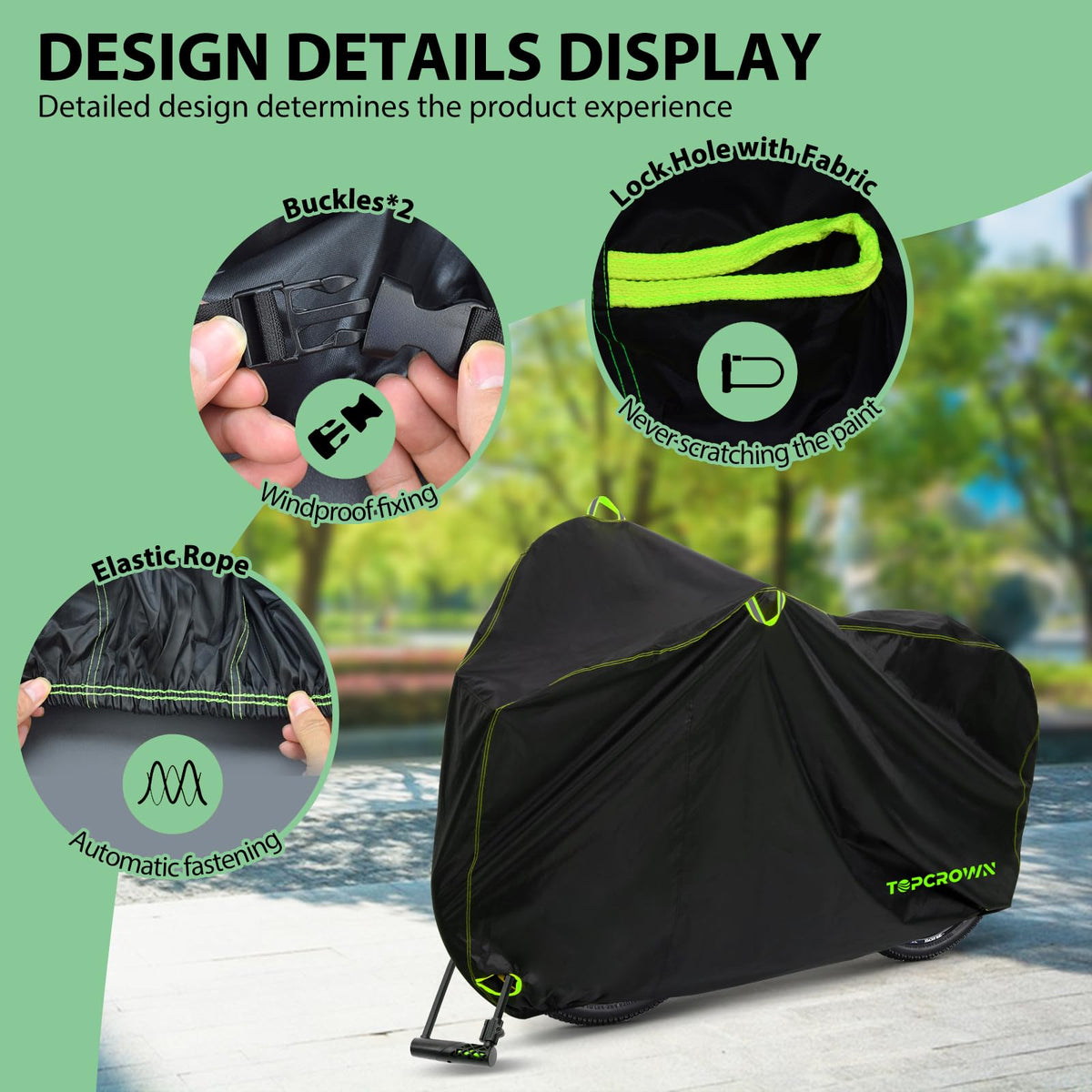 Topcrown Waterproof Outdoor Bike Cover for 1–3 Bikes