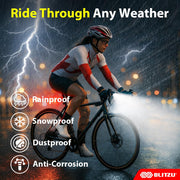 USB Rechargeable Front & Rear Bike Light Set with Bell