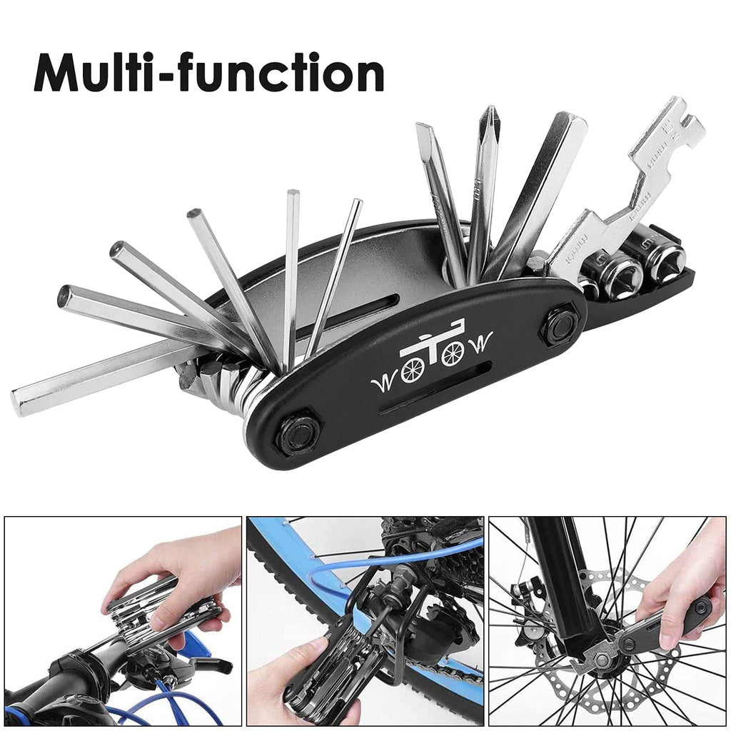 WOTOW Bike Tool Kit, Portable Repair Mountain Bicycle Multitool, 16 in 1