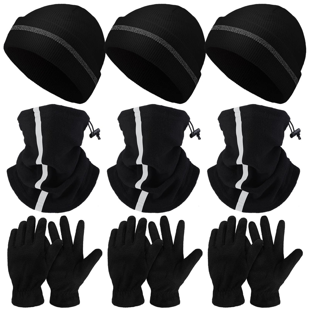 Eurzom 9 Pcs Reflective Beanie Set