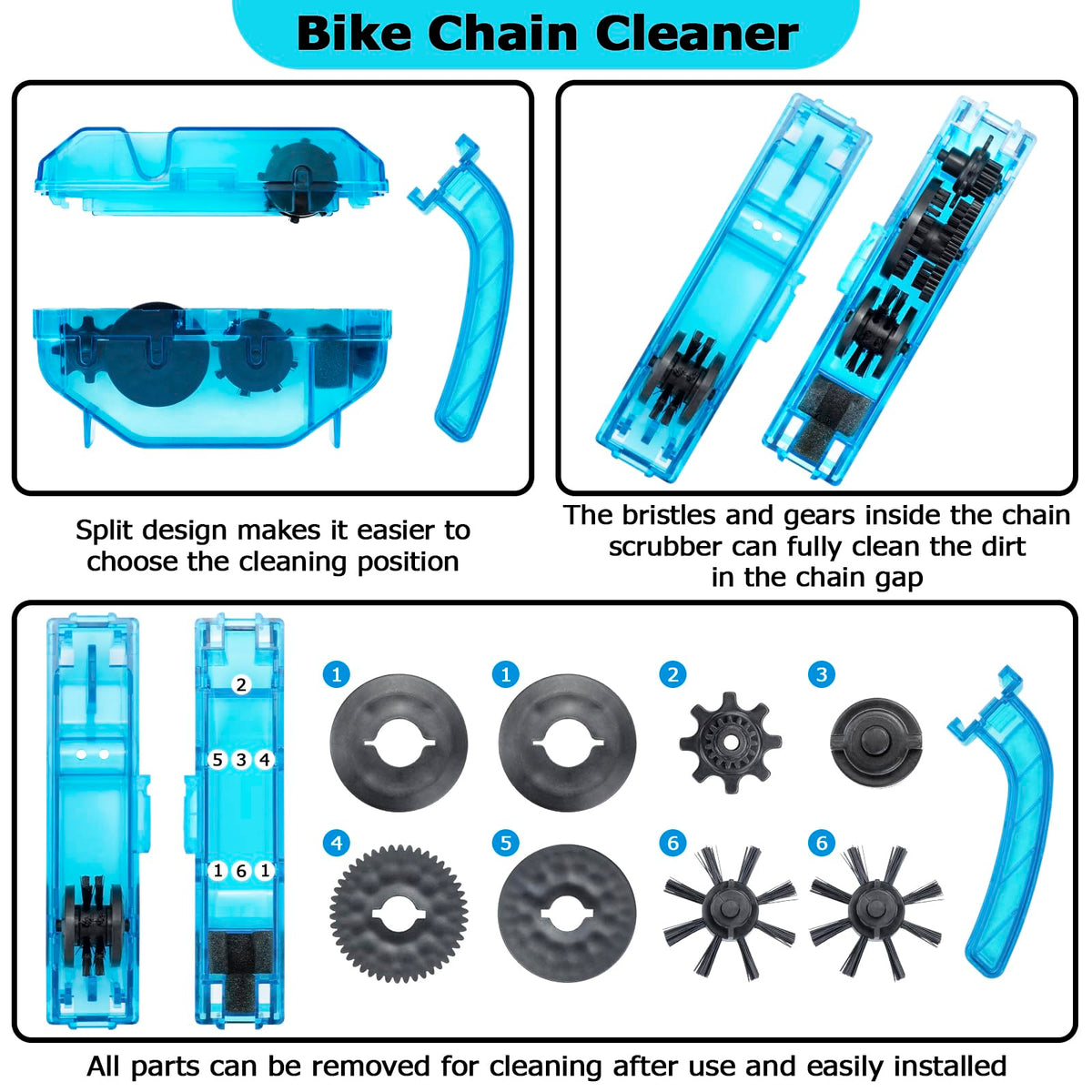 focopot Bike Cleaning Kit with Bike Chain Degreaser,Scrubber,Lube