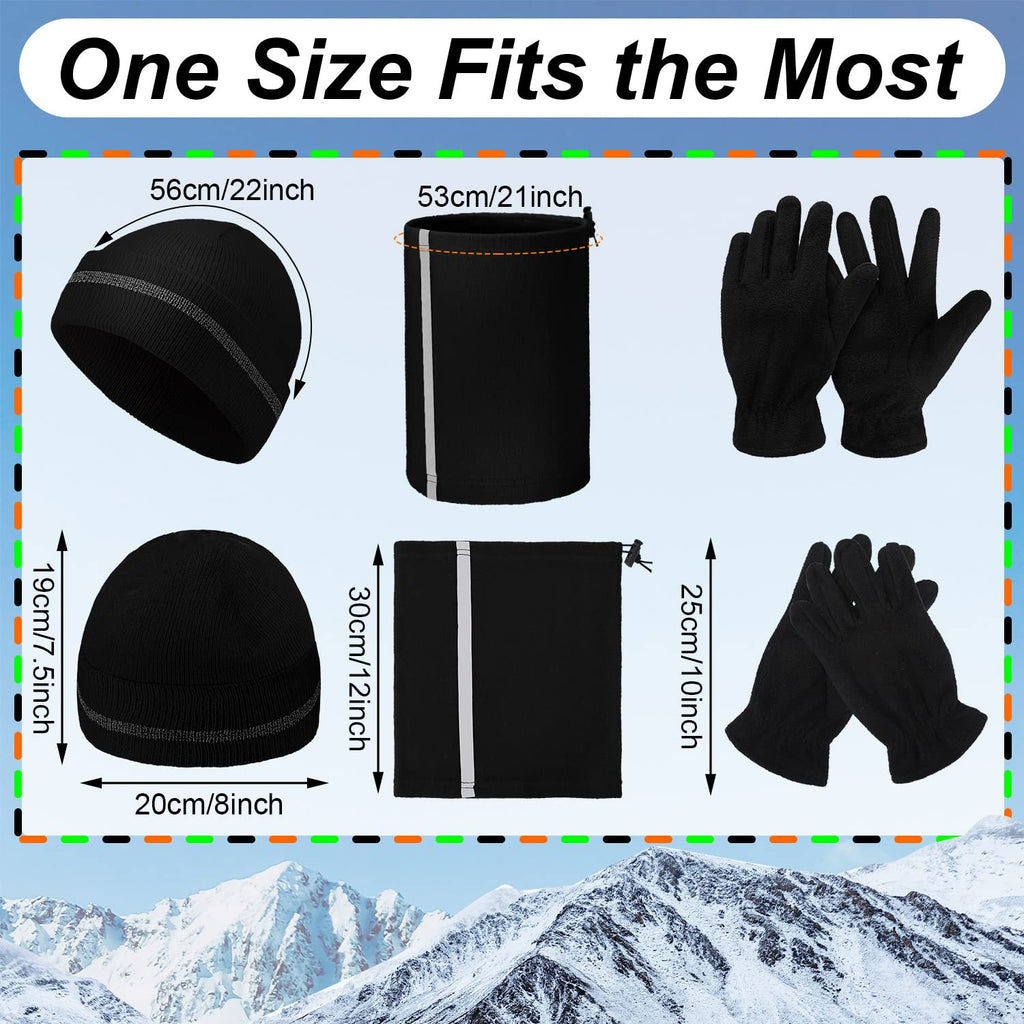 Eurzom 9 Pcs Reflective Beanie Set