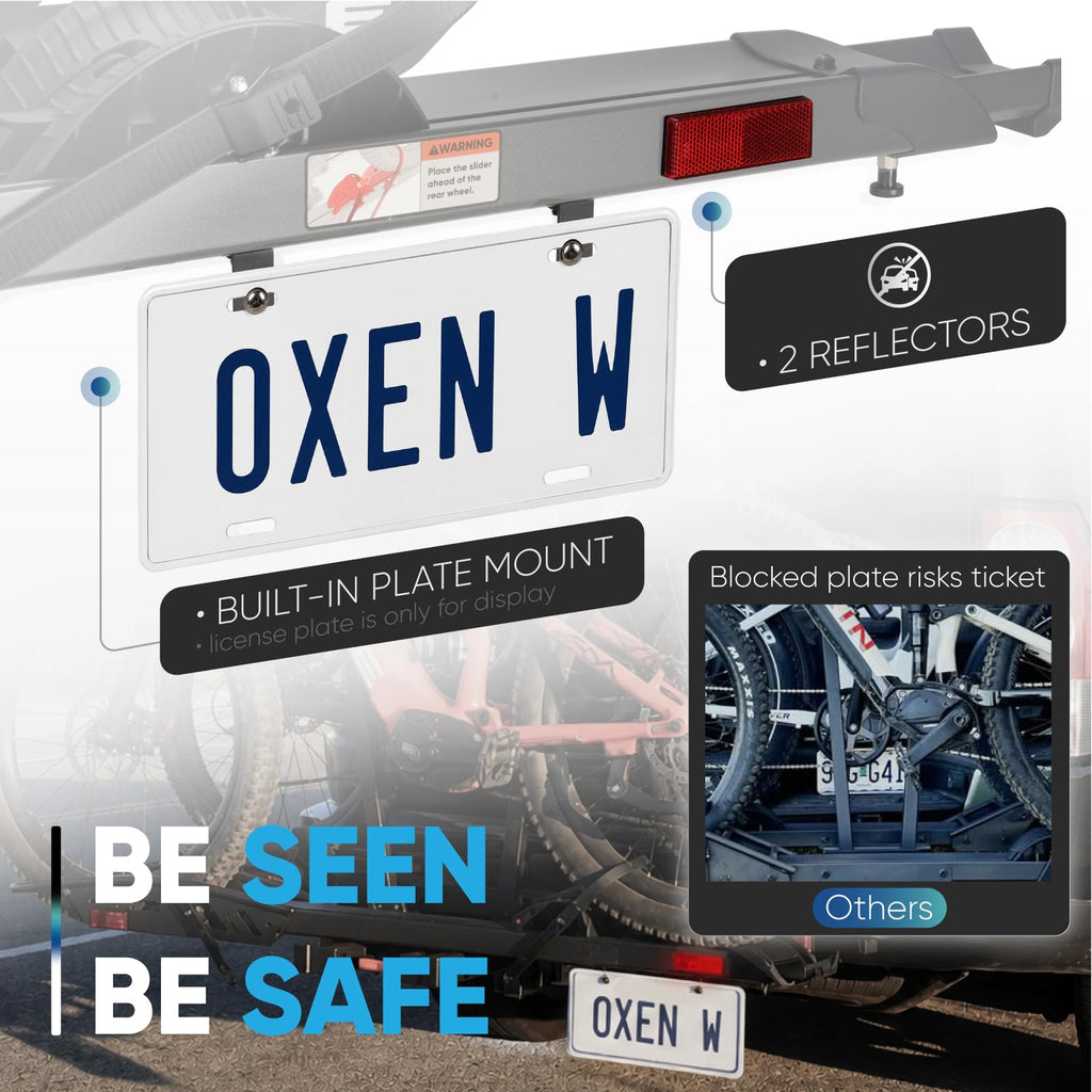 CYKE Oxen W 2-Bike E-Bike Hitch Rack with Slide-Out Ramp