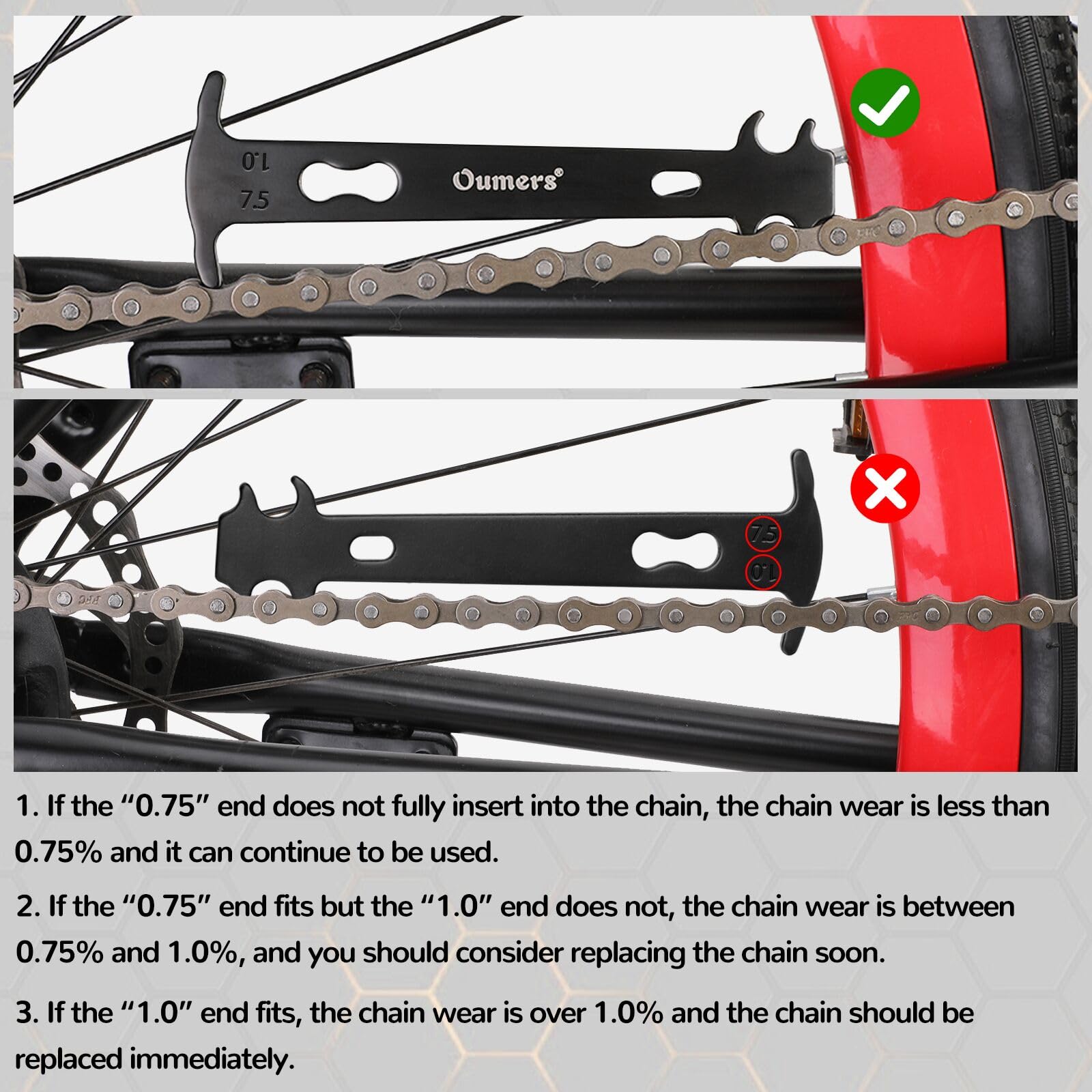 Oumers Bike Chain Repair Tools Set, Bicycle Chain Break Tool, Master Link Pliers, Bike Wear Checker Indicator Opener Closer Remover Pliers