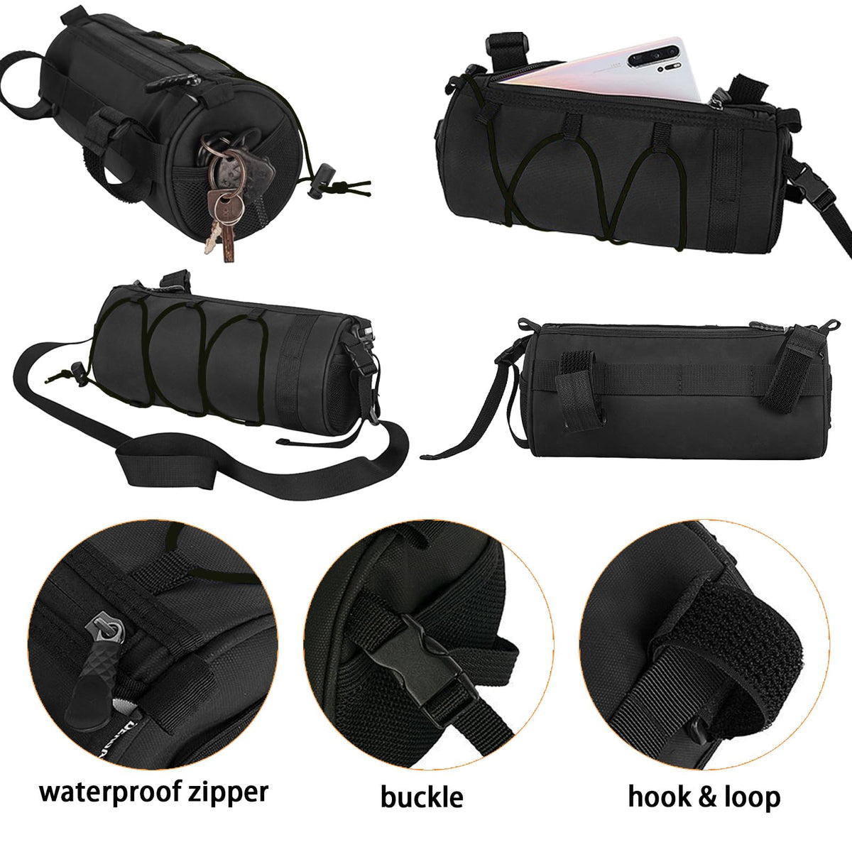 2.5L Bike Handlebar Bag, Bicycle Accessories, Bike Frame Front Pouch