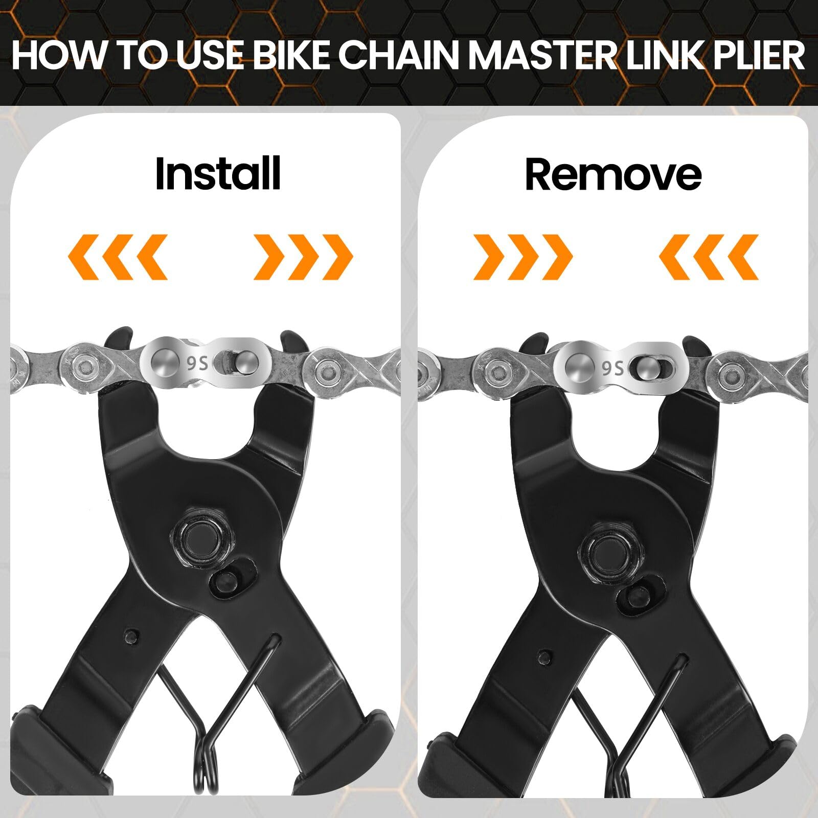 Oumers Bike Chain Repair Tools Set, Bicycle Chain Break Tool, Master Link Pliers, Bike Wear Checker Indicator Opener Closer Remover Pliers