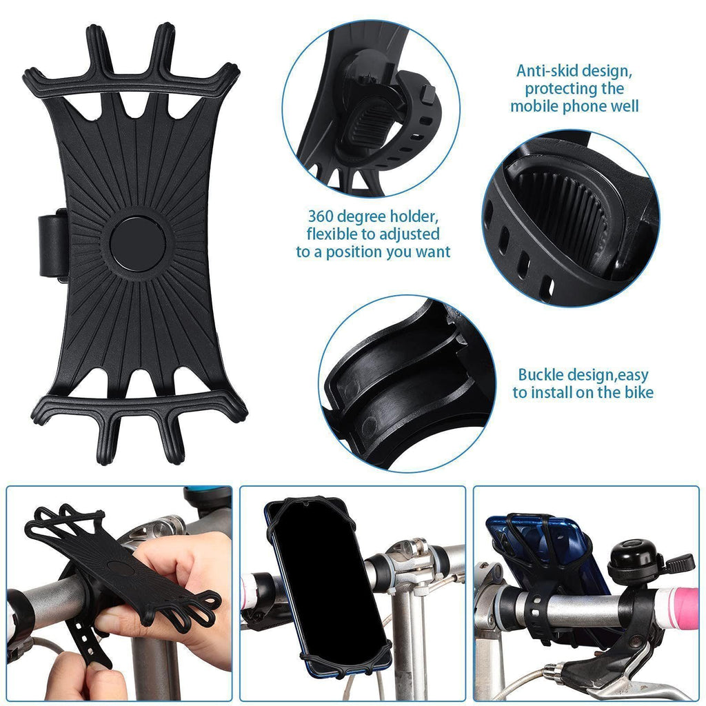 4-Piece Bike Accessory Set with Mirror, Phone Mount & Bell