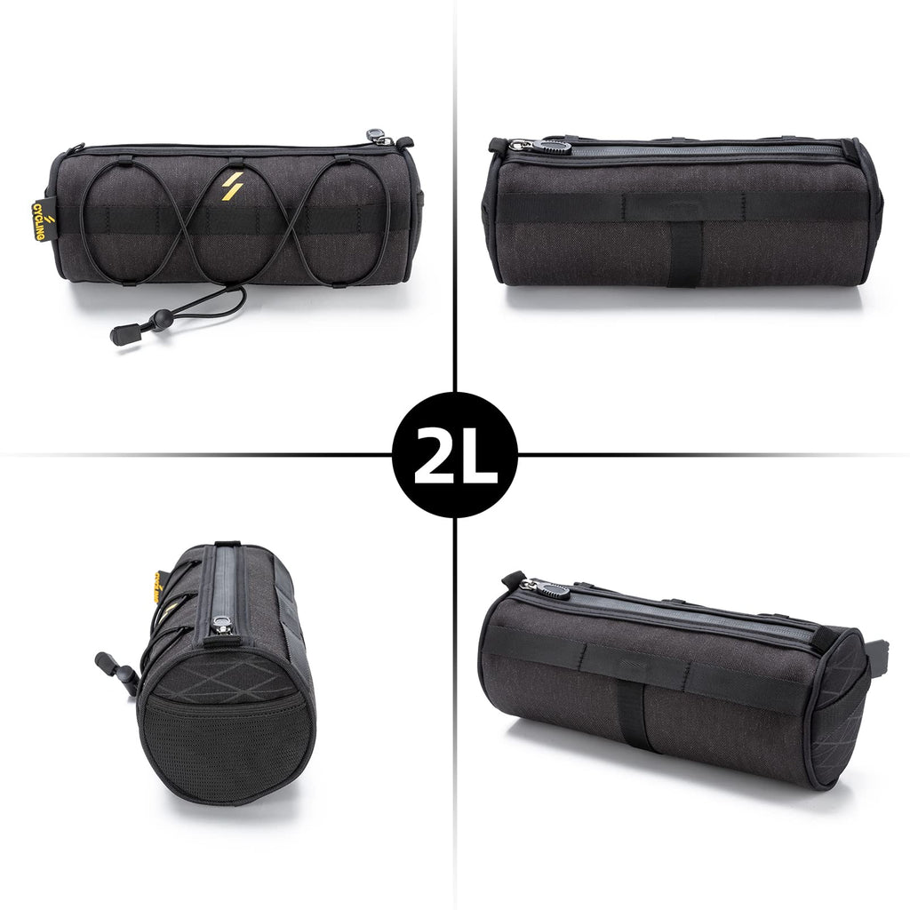 ROCKBROS Bike Handlebar Bag 2L Lightweight 4 Mounting Ways on Frame/Seat