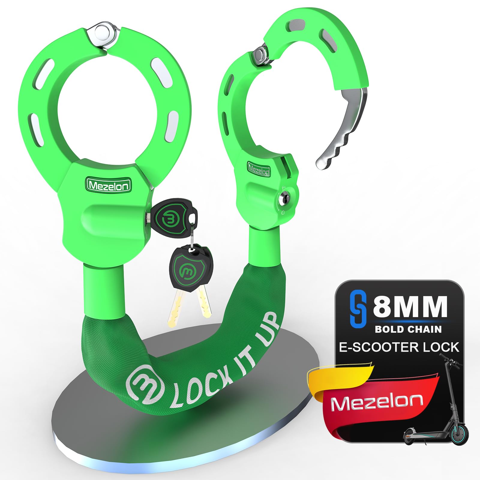 Heavy-Duty 8mm Chain Lock for E-Bikes & Electric Scooters