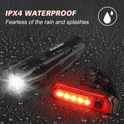 Ascher USB Rechargeable Front & Rear Bike Light Set