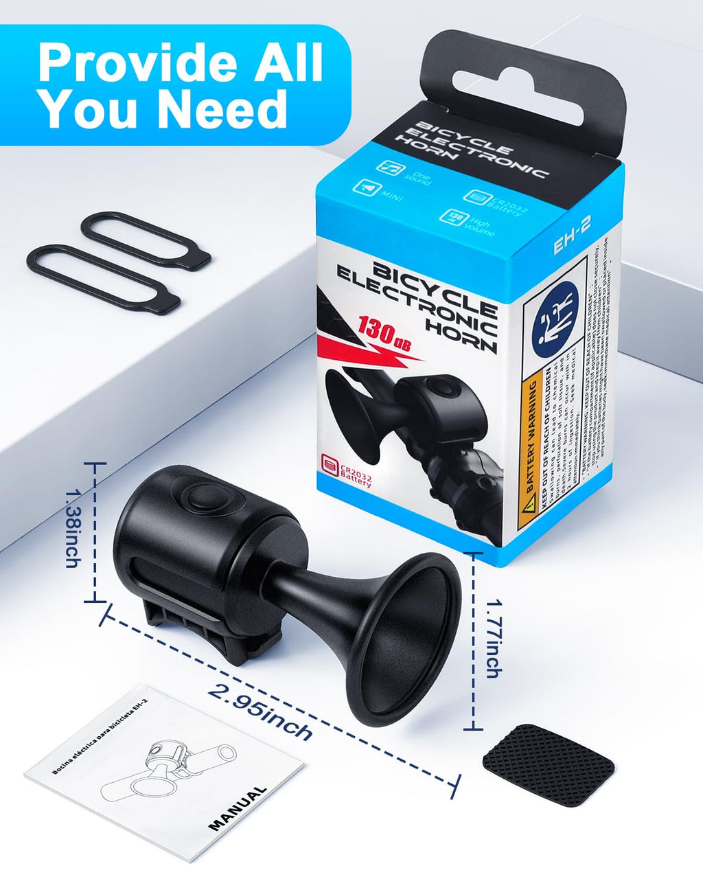 130dB Electric Bike Horn for Bikes, Scooters & E-Bikes