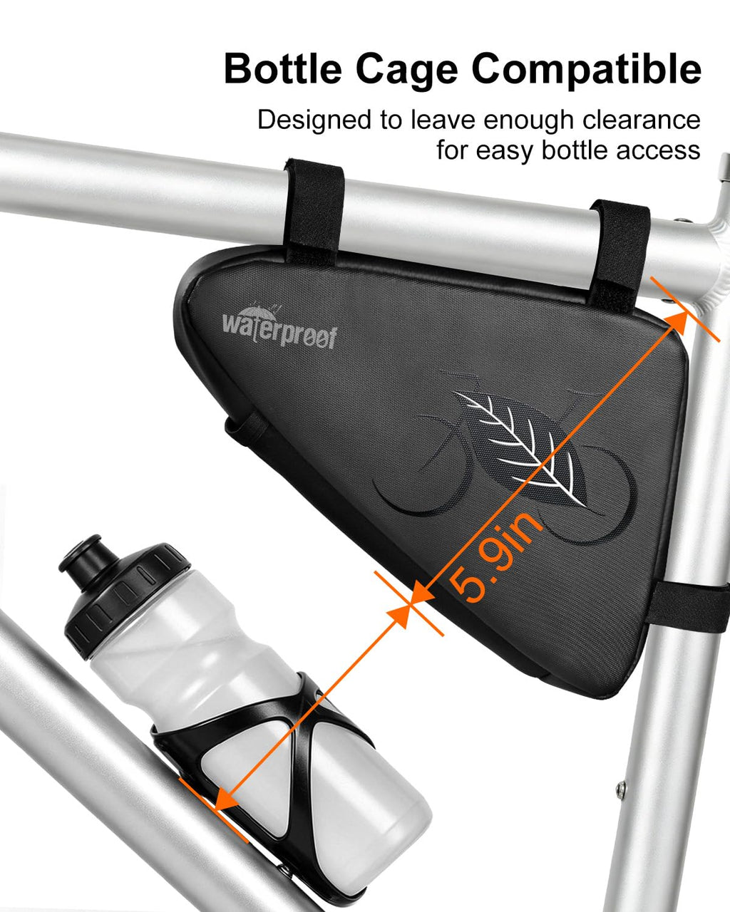 NDakter Bike Bag, Bicycle Frame Storage Bag, Water-Resistant Bike Triangle Pouch, Cycling Accessories Pack for Road Mountain Commute Bikes