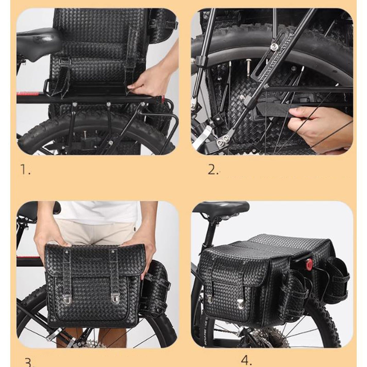 RJYYYDS Bicycle Trunk Bag Bicycle Panniers Large Capacity Cycling Bag Rear Seat Bag