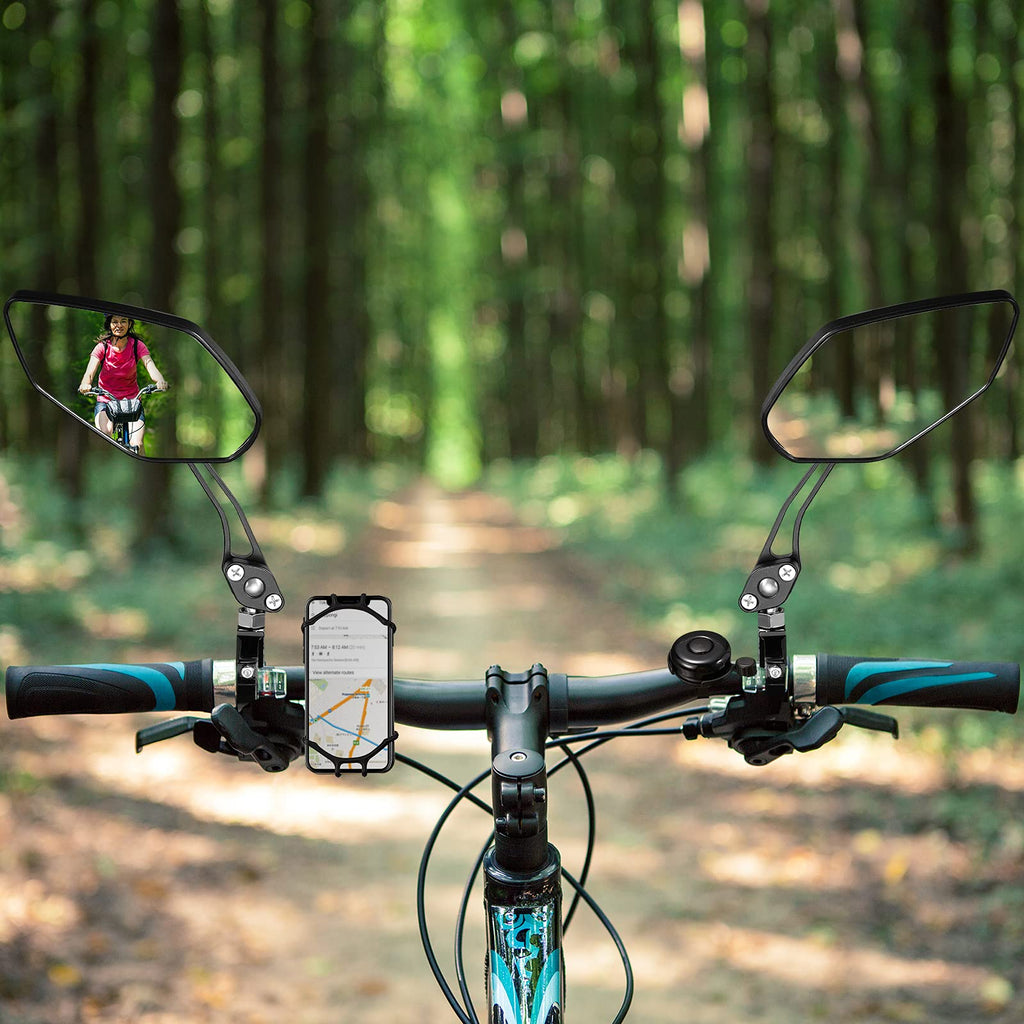 4-Piece Bike Accessory Set with Mirror, Phone Mount & Bell