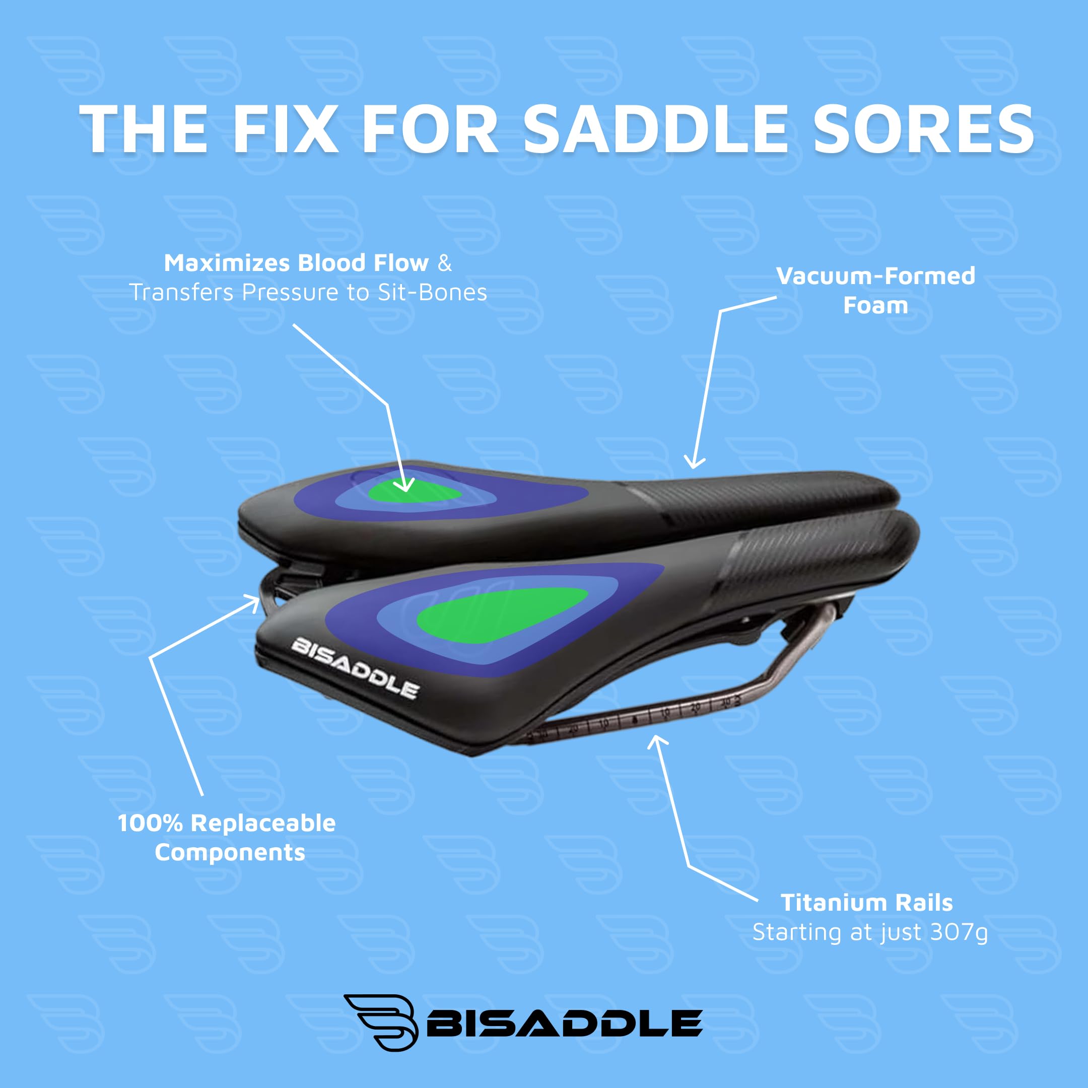 BiSaddle Hurricane Adjustable Split Road Bike Saddle