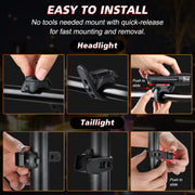 Ascher USB Rechargeable Front & Rear Bike Light Set
