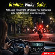 USB Rechargeable Front & Rear Bike Light Set with Bell