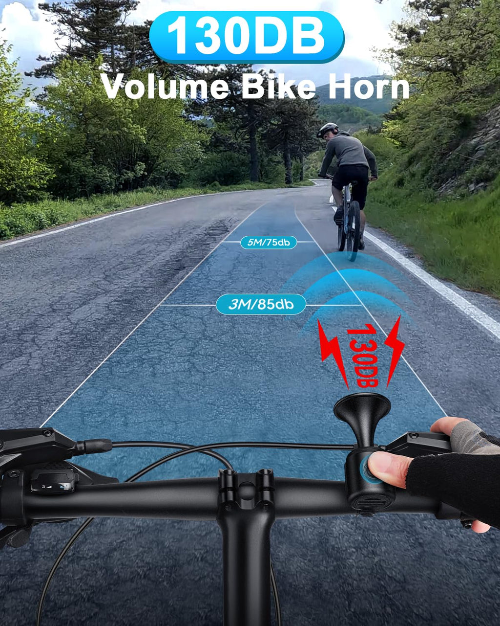 130dB Electric Bike Horn for Bikes, Scooters & E-Bikes