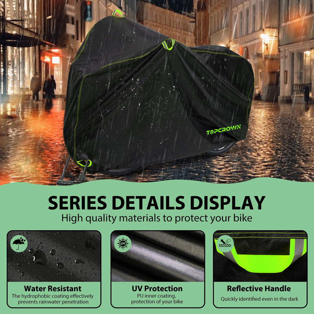 Topcrown Waterproof Outdoor Bike Cover for 1–3 Bikes