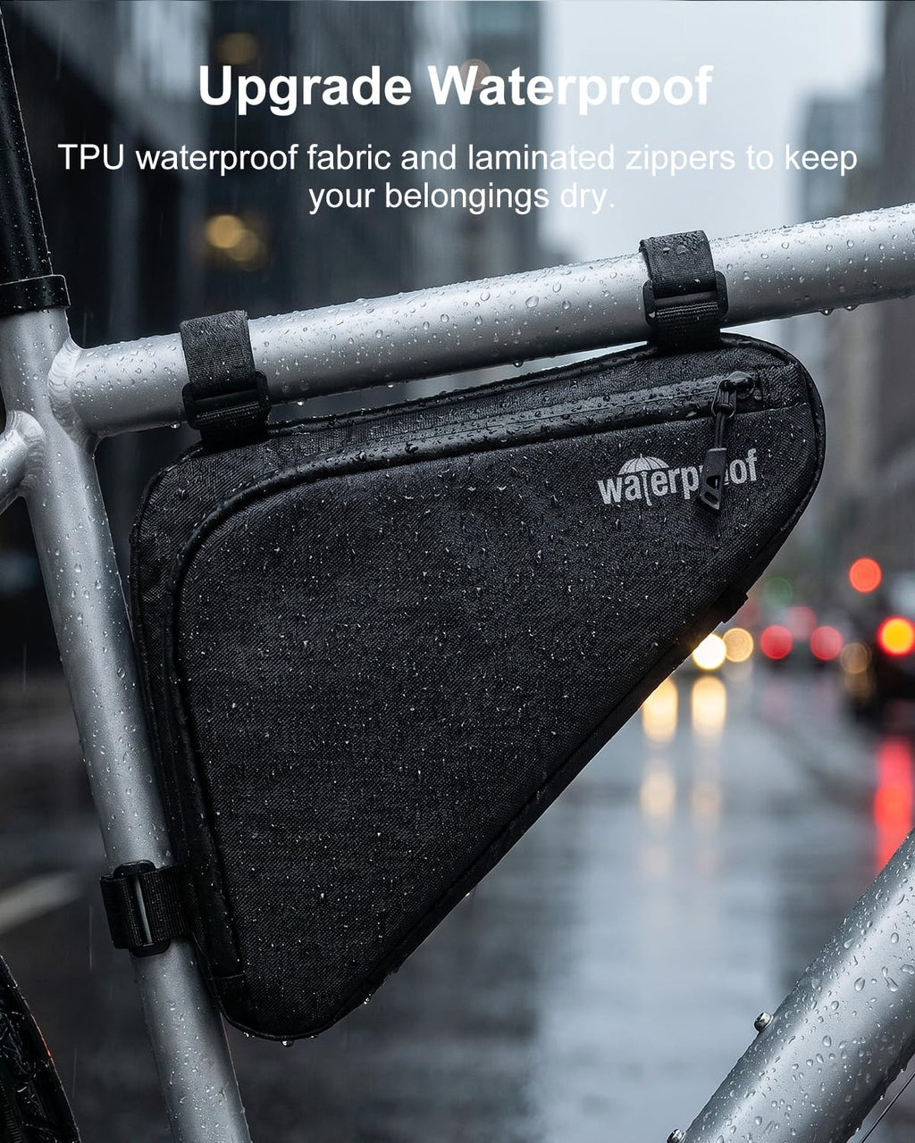 NDakter Bike Bag, Bicycle Frame Storage Bag, Water-Resistant Bike Triangle Pouch, Cycling Accessories Pack for Road Mountain Commute Bikes