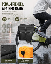 Marscamd 35L Rear Bike Panniers with Rain Cover