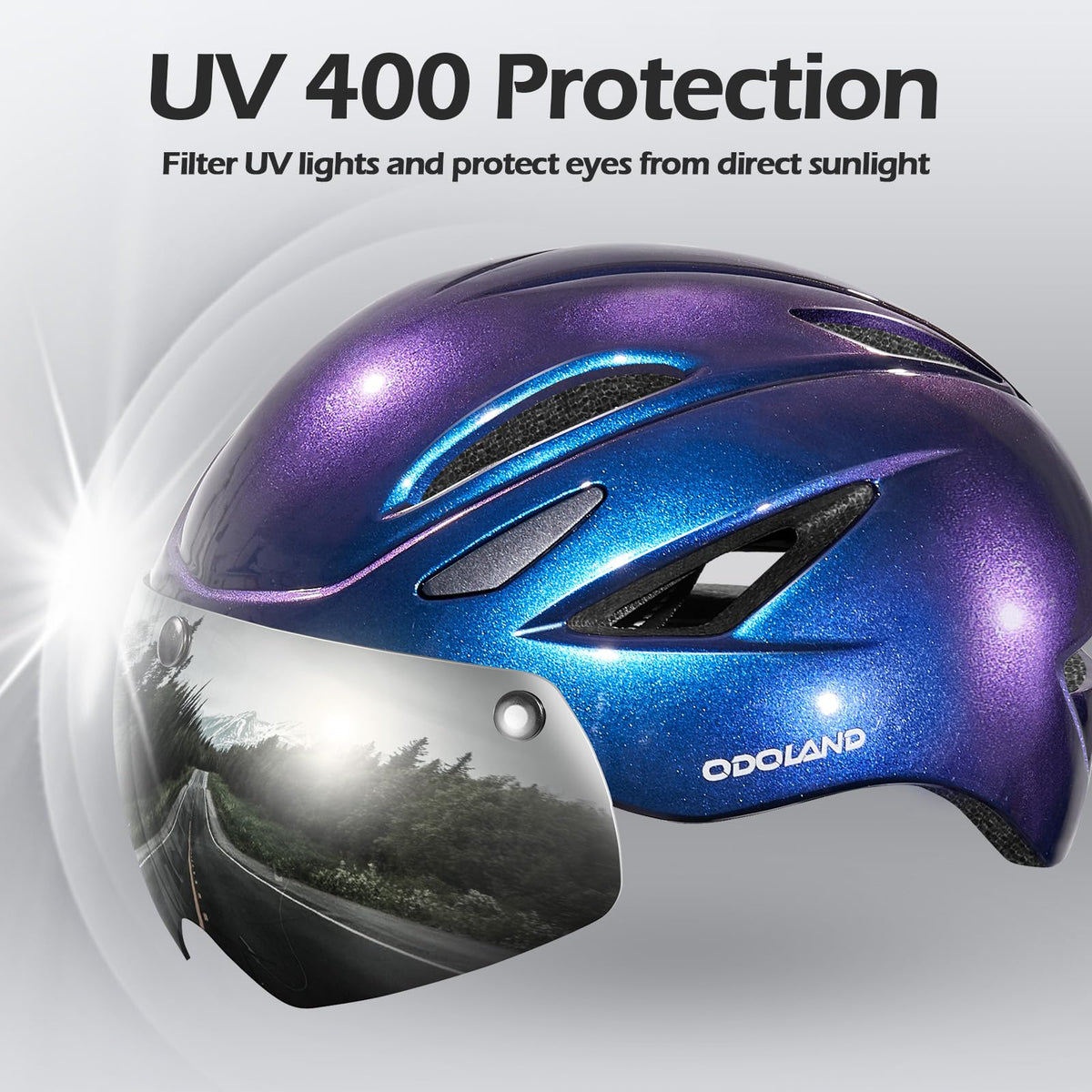 Odoland Adult Bike Helmet with Magnetic Sun Visor for Men Women for Cycling