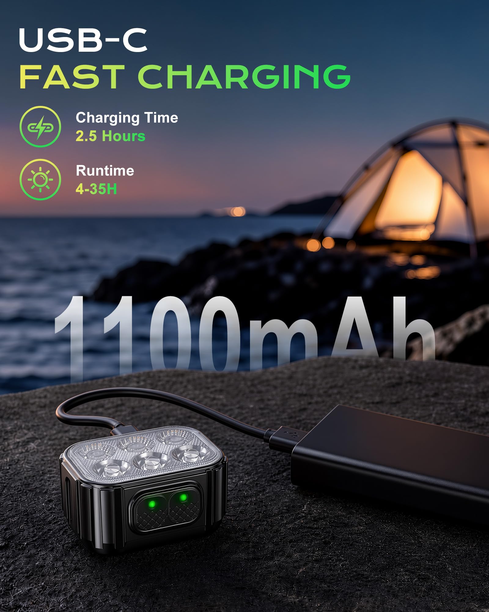 Viccux 500LM & 360° Visibility Running Lights for Runners with Waist Pack