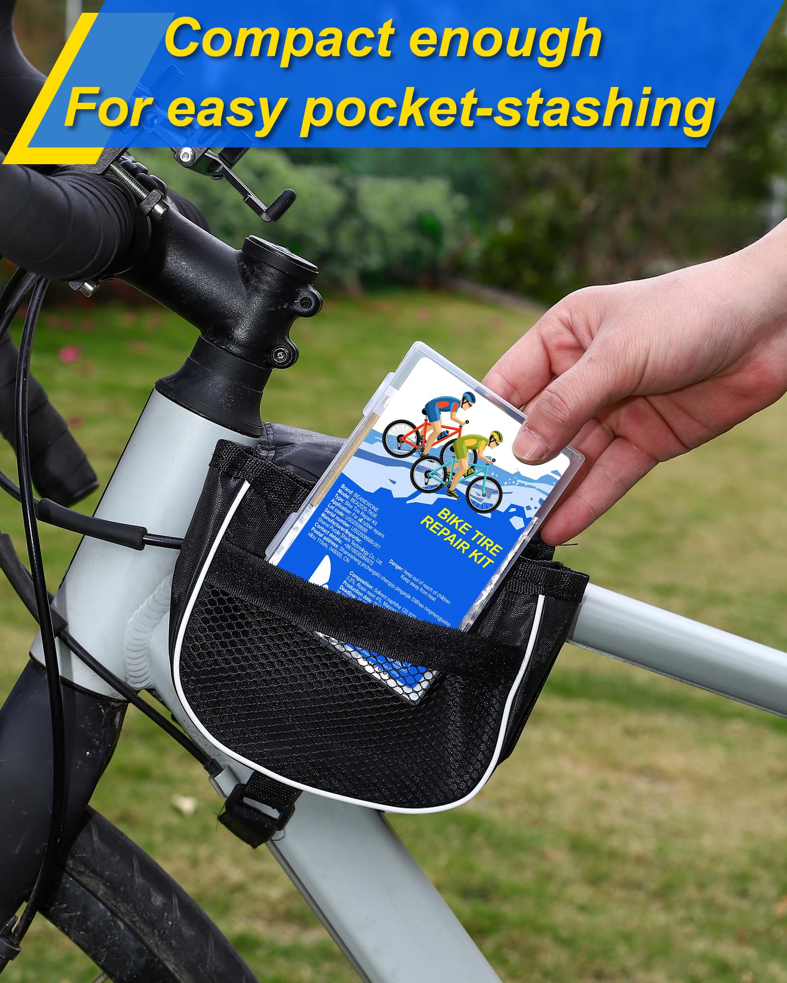 Beanewone Bike Tire Repair Kit, Bicycle Inner Tube Patch Kit with 4 PCS Tire Repair Glue, 18 PCS Tube Patches & 2 PCS Tire Levers – Portable Case for Bicycle & Inflatable Tubes (Upgrade Suit)