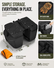 Marscamd 35L Rear Bike Panniers with Rain Cover