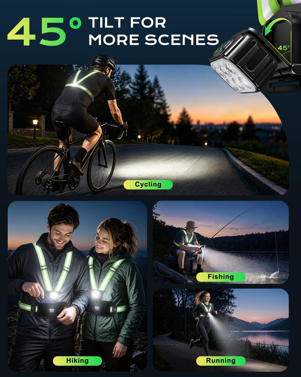 Viccux 500LM & 360° Visibility Running Lights for Runners with Waist Pack