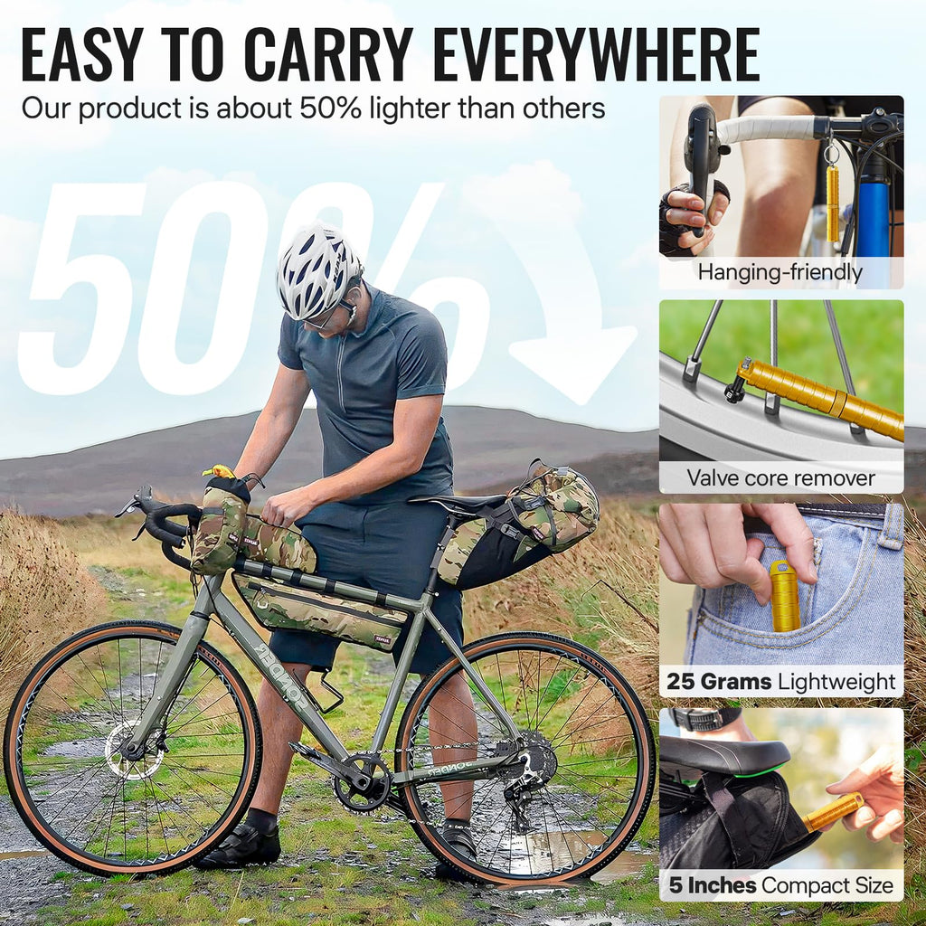BWSHLF Tubeless Bike Tire Repair Kit for Mountain Bikes & Road Bicycles, Tubeless Tire Plug Kit with Storage Canister, Reamer, Insertion Fork, 10 Bacon Strips, Fix a Puncture or Flat, No Glue Needed