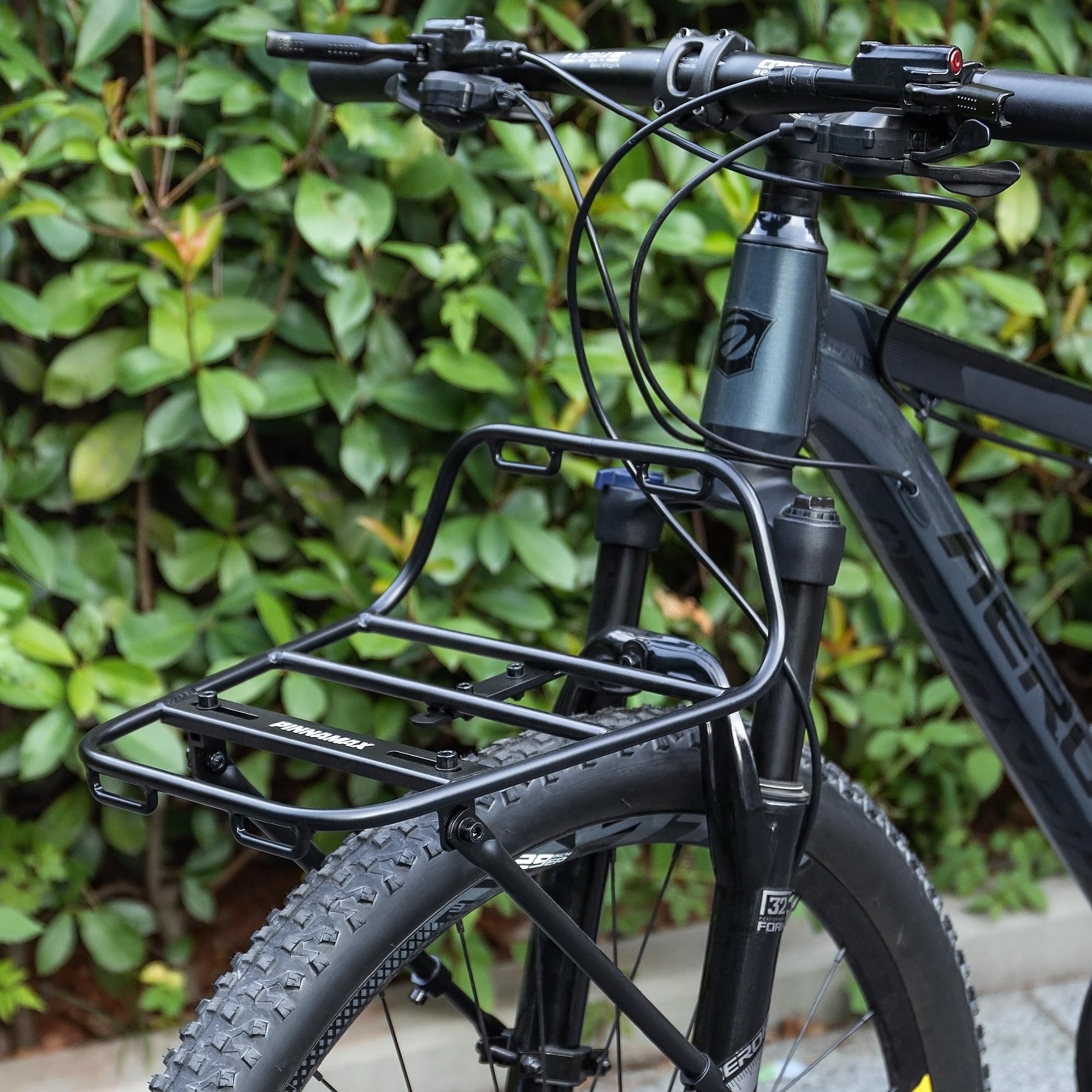 Bike Front Rack - Front Bicycle Cargo Rack with Struts - Front Mount Aluminium Pizza Rack Bike Rack for Mountain, Gravel,Touring Bikes