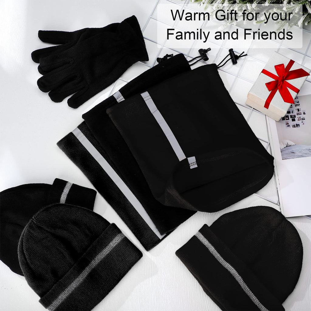 Eurzom 9 Pcs Reflective Beanie Set