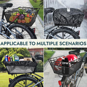 RAYMACE Large Rear Bike Basket with Waterproof Cover