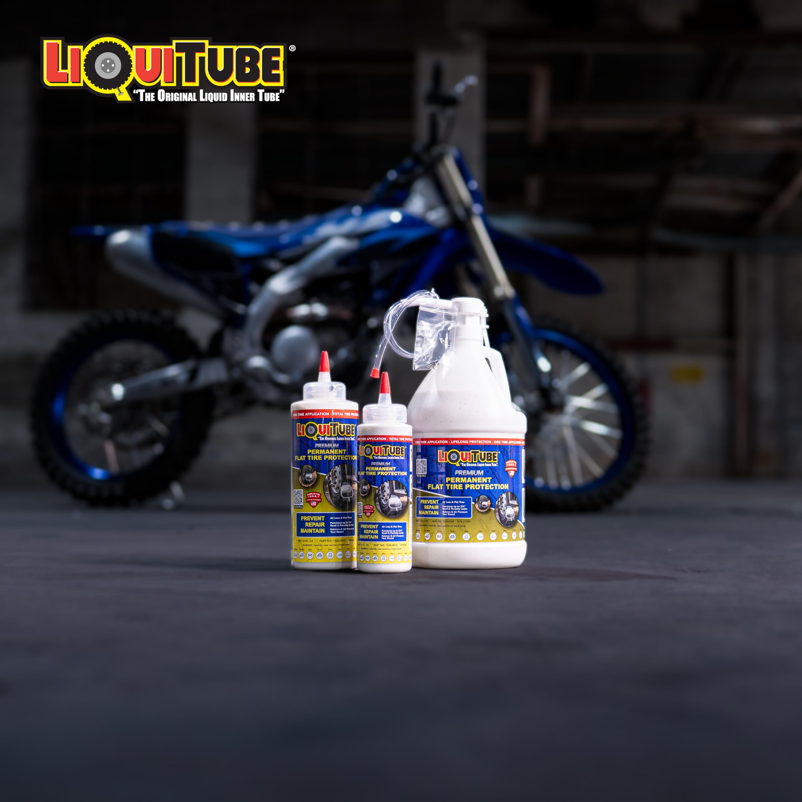 LiQuiTube Premium Heavy Duty Tire Sealant - Permanent Flat Tire Protection for Industrial and Off Road Tires - Maintain Air Pressure, Balance - Seal Punctures, Bead, Rim, Tire Weathering Leaks (16 oz)