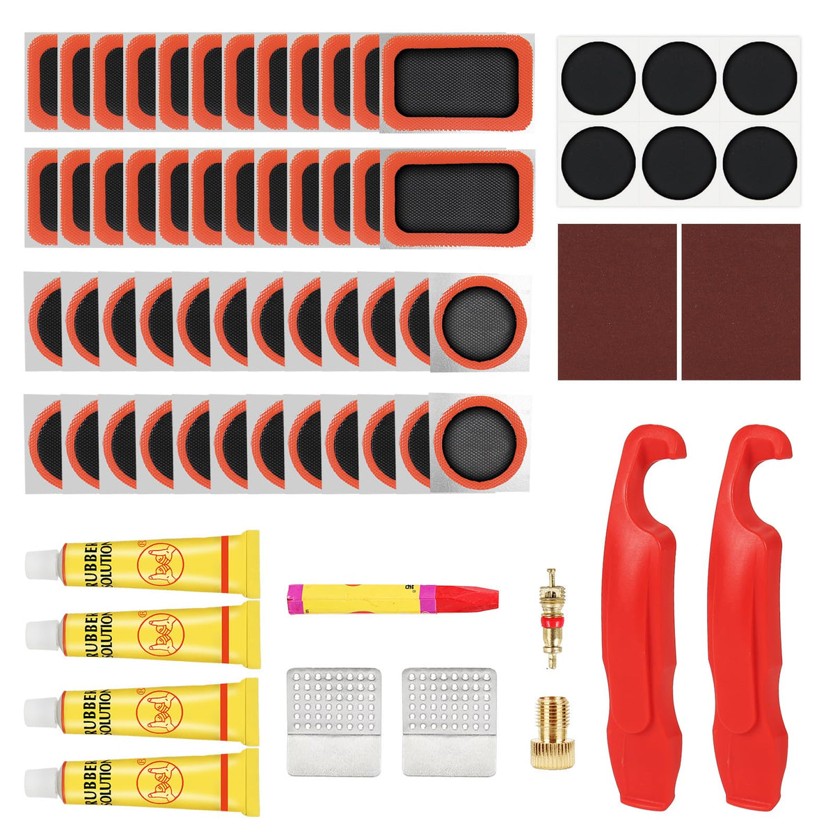 Smelish 80pcs Bike Tire Repair Kit, Self-Adhesive Bike Tire Patch Kit