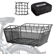 RAYMACE Large Rear Bike Basket with Waterproof Cover