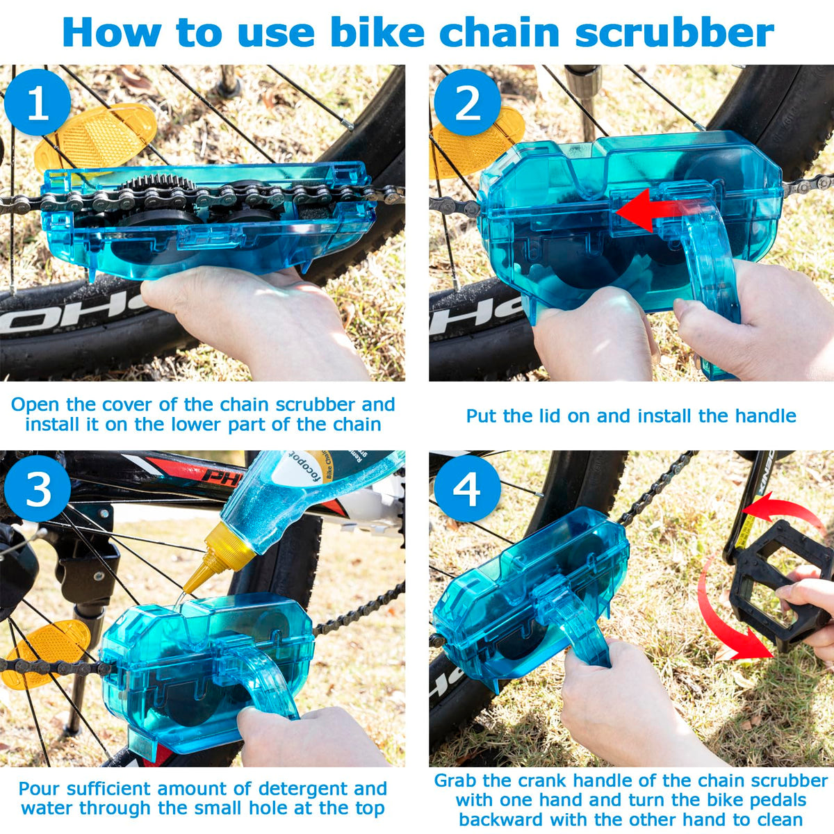 focopot Bike Cleaning Kit with Bike Chain Degreaser,Scrubber,Lube