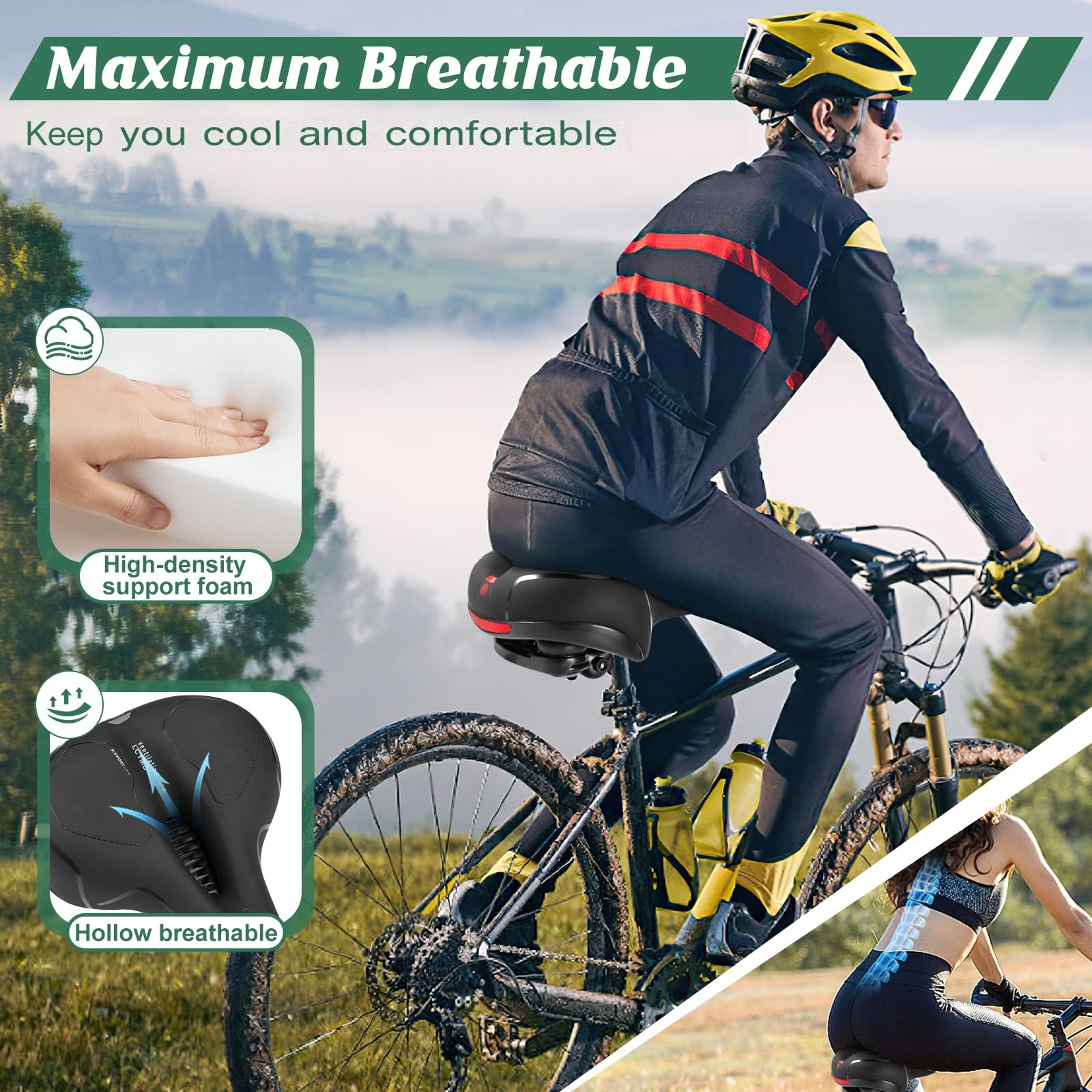 Comfortable Replacement Bike Saddle for Men & Women