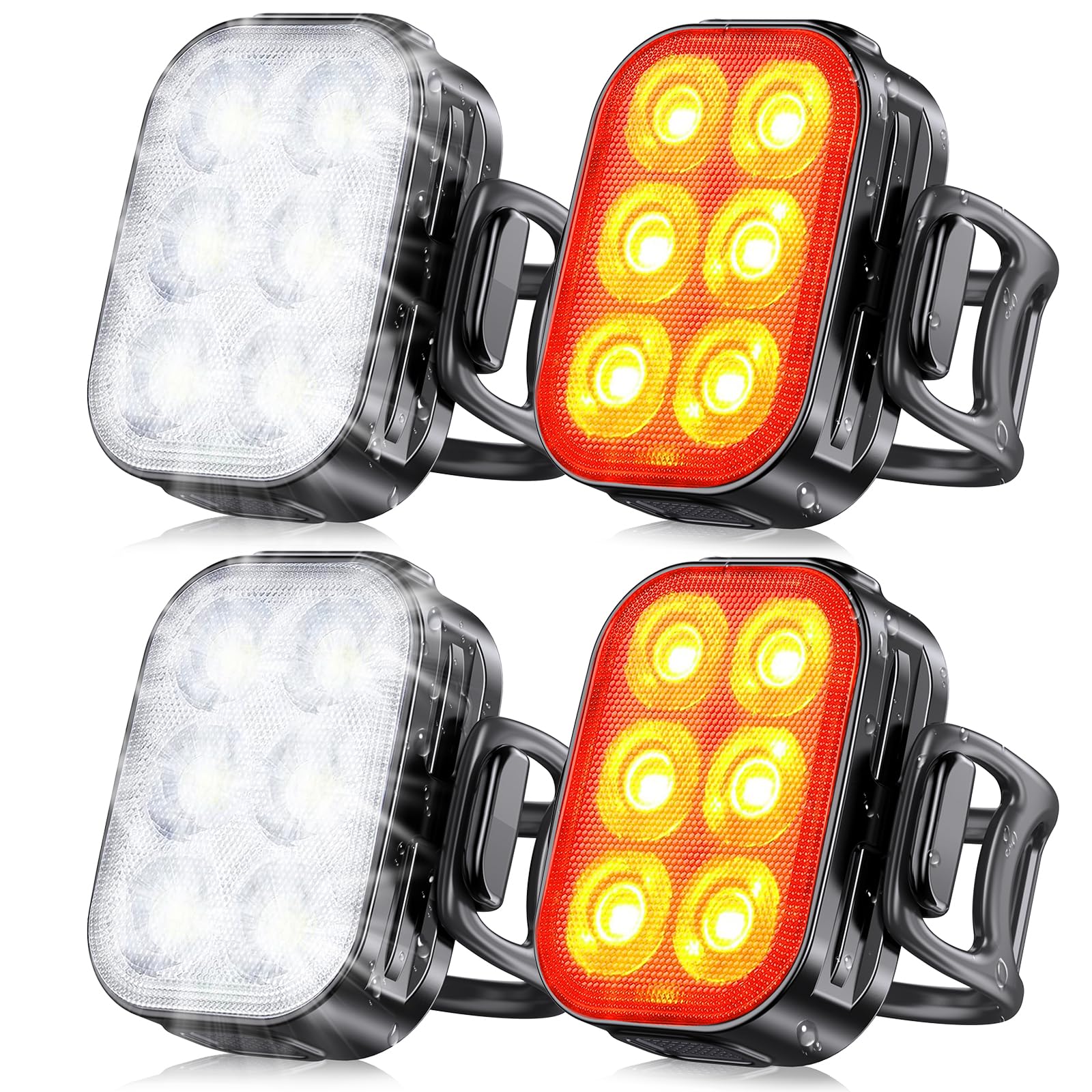 Zewdov Bike Lights for Night Riding, Rechargeable Bike Light Front and Back