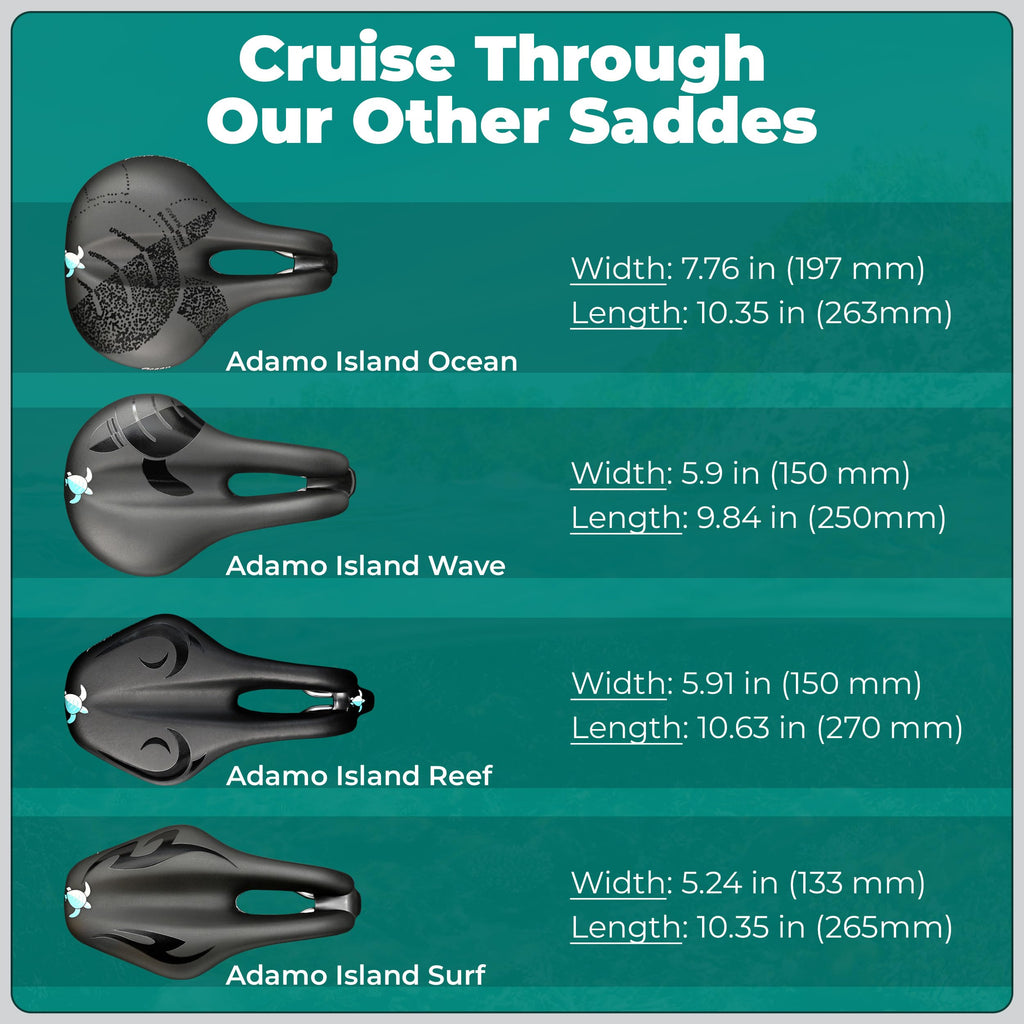 Adamo Island Comfort Saddle for E-Bikes & Spin Bikes