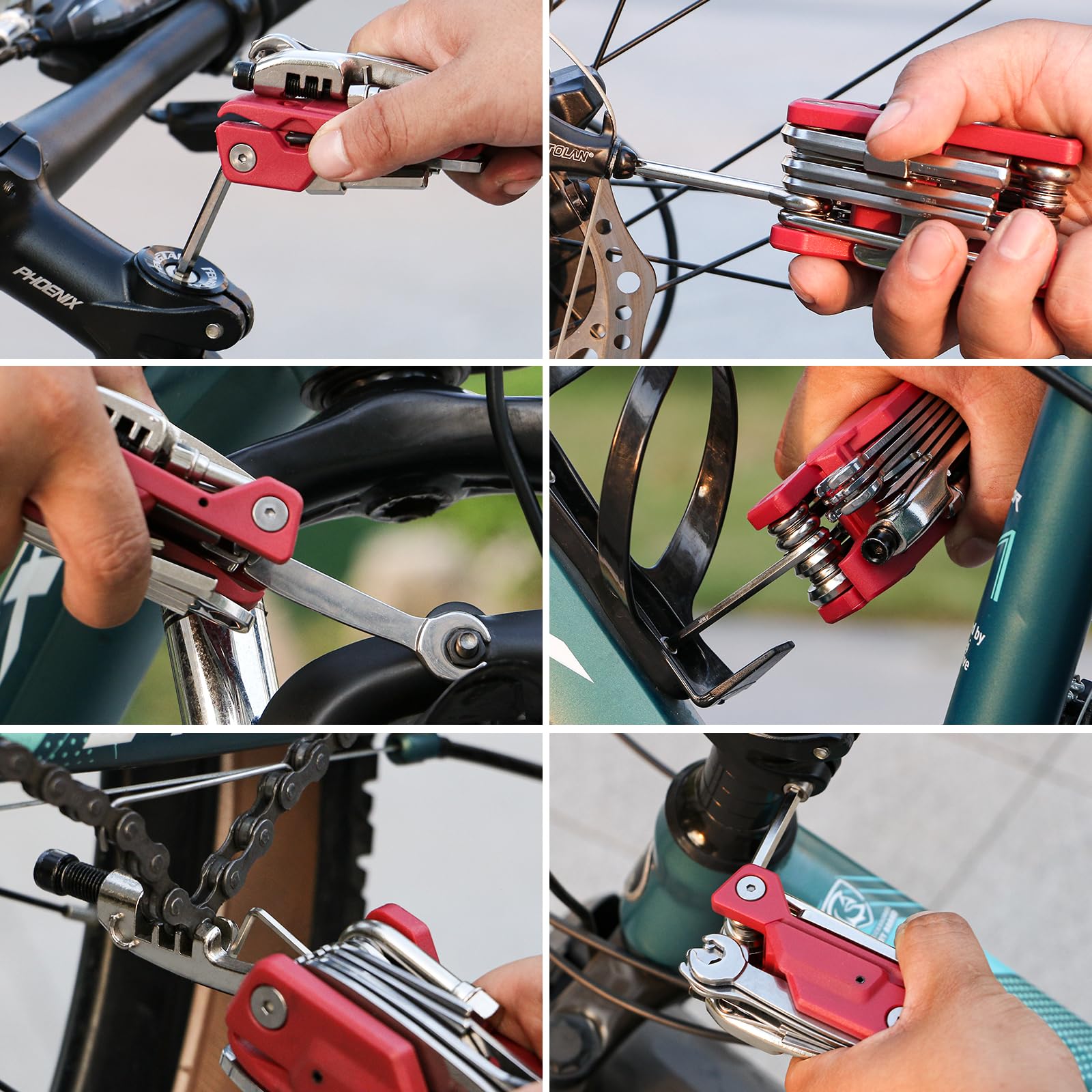 BONNEAIDE 21 Bike Repair Multitool Kit with Carry Case, Portable Cycling Tool Kits (21 in 1), Bicycle Tools Kit Set with Allen Wrench, Chain Tool, Bicycle Spoke Wrench