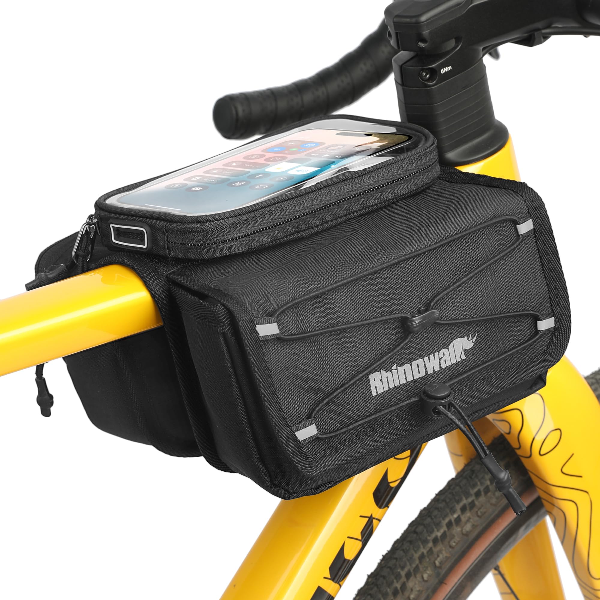 Rhinowalk Bike Front Frame Bag Bicycle Top Tube Frame Storage Waterproof Bicycle Handlebar Bag Fit Smartphone Professional Cycling Accessories