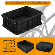 Quick-Release Rear Bike Rack & Basket with Waterproof Cover