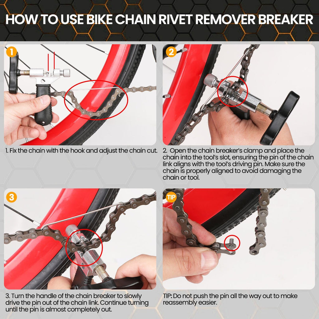 Oumers Bike Chain Repair Tools Set, Bicycle Chain Break Tool, Master Link Pliers, Bike Wear Checker Indicator Opener Closer Remover Pliers