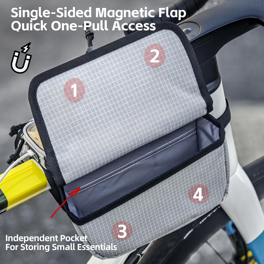 Rhinowalk Bike Front Frame Bag Bicycle Top Tube Frame Storage Waterproof Bicycle Handlebar Bag Fit Smartphone Professional Cycling Accessories