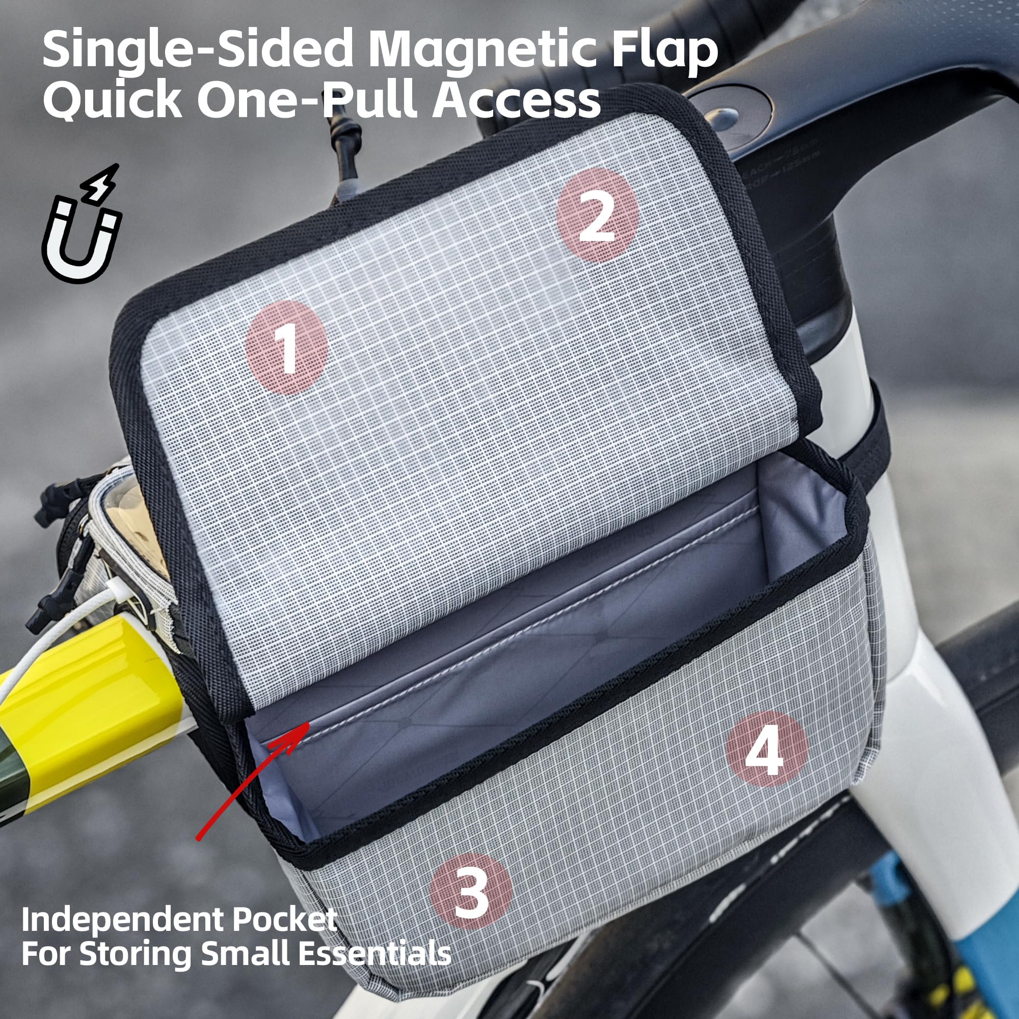 Rhinowalk Bike Front Frame Bag Bicycle Top Tube Frame Storage Waterproof Bicycle Handlebar Bag Fit Smartphone Professional Cycling Accessories