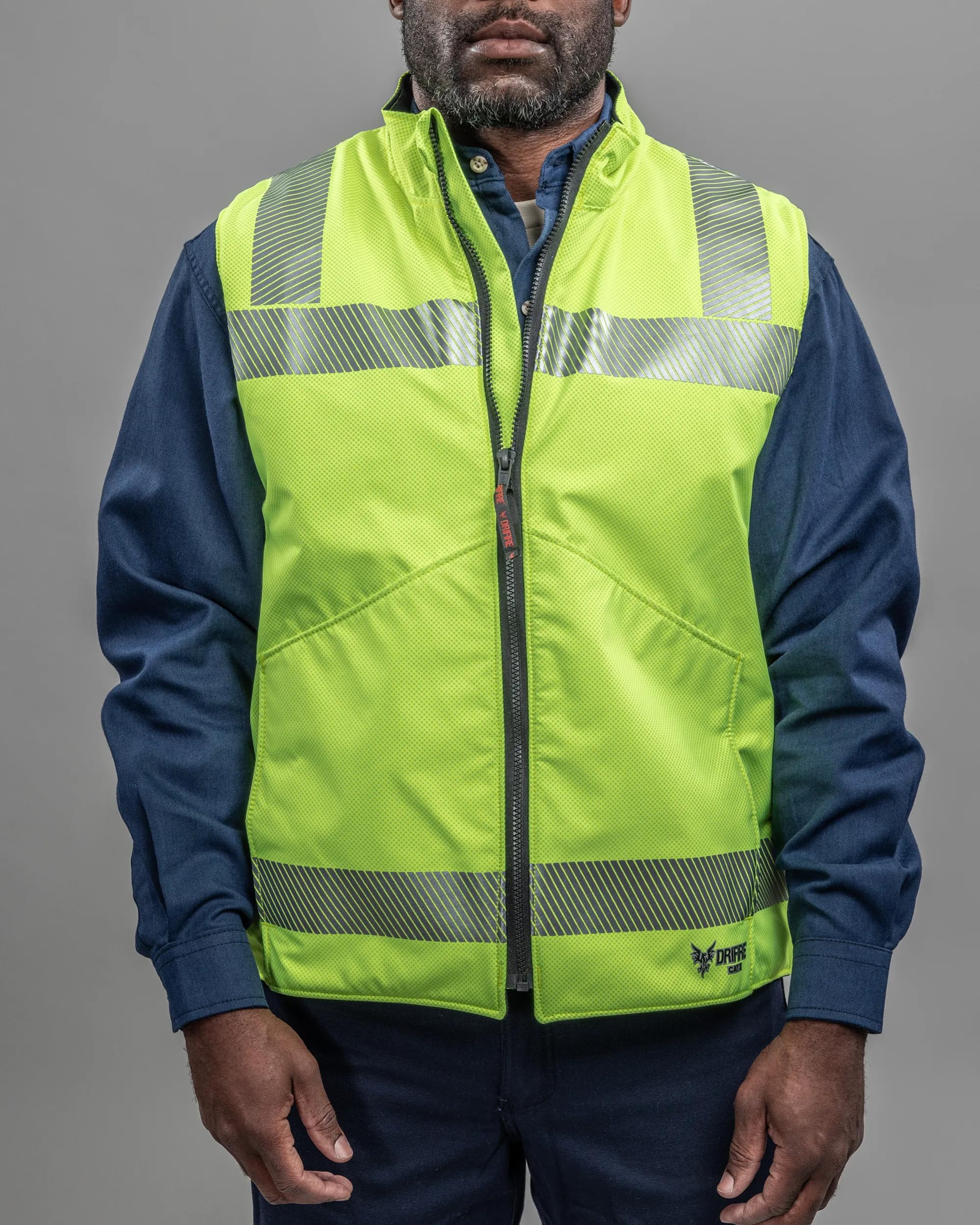 DRIFIRE Unisex Drifire Flame Resistant, Fleece Lined Class 2, Hi-vis Vest, Cat 3